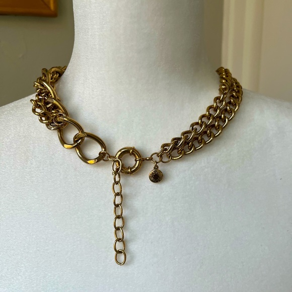 J. CREW CHUNKY GOLD MULTI CHAIN NECKLACE - Picture 4 of 4
